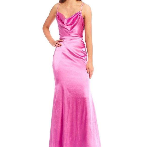 Silky Pink Prom/ Formal Wedding Guest Dress - Picture 2 of 6